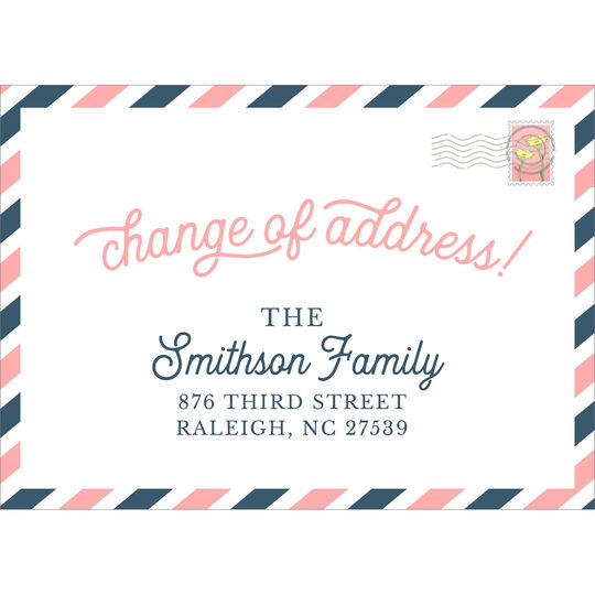 Pink Change of Address Moving Announcements